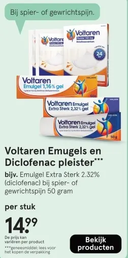 Aanbieding: Voltaren Emugels en Diclofenac pleister