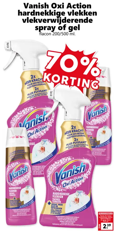 Aanbieding: Vanish Oxi Action hardnekkige vlekken vlekverwijderende spray of gel