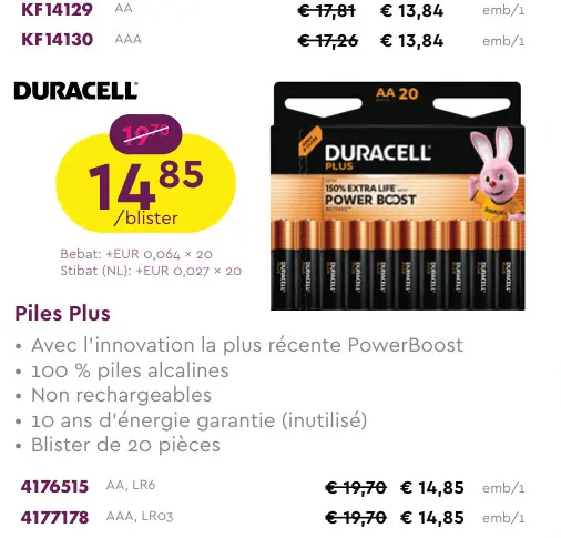 Offre: Piles Plus