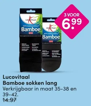 Aanbieding: Bamboe sokken lang