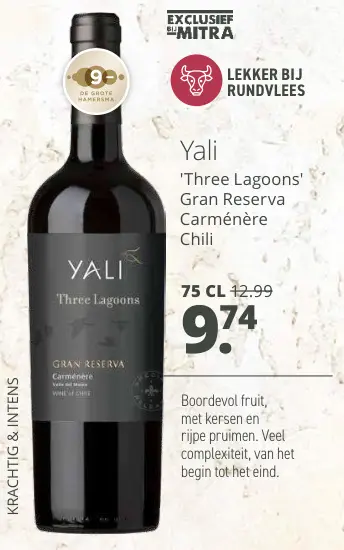 Aanbieding: Yali 'Three Lagoons' Gran Reserva Carménère