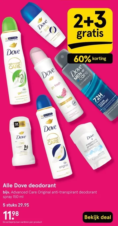 Aanbieding: Alle Dove deodorant