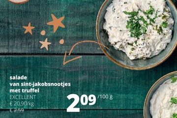 Aanbieding: salade van sint-jakobsnootjes met truffel