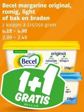 Aanbieding: Becel margarine original, romig, light of bak en braden