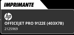 Offre: OFFICEJET PRO 9122E (403X7B)