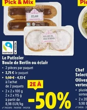 Offre: Boule de Berlin ou éclair