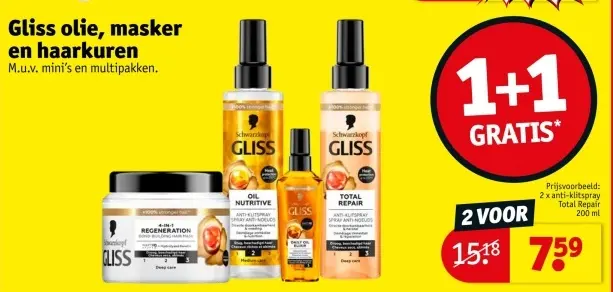 Aanbieding: Gliss olie, masker en haarkuren
