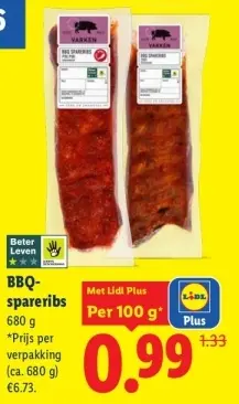 Aanbieding: BBQ-spareribs