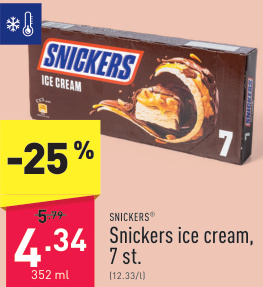 Aanbieding: Mars ice cream , 7 st . 4-34 Snickers ice cream