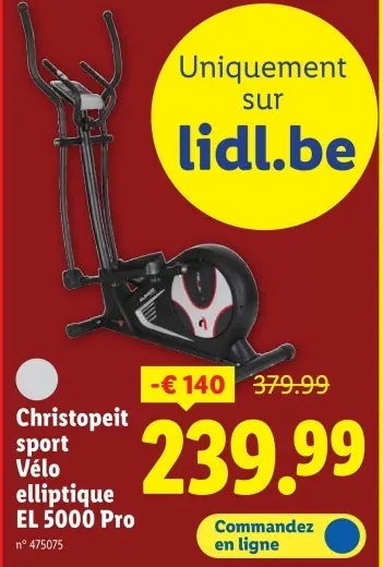 Offre: Christopeit sport Vélo elliptique EL 5000 Pro