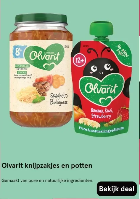 Aanbieding: Olvarit knijpzakjes en potten
