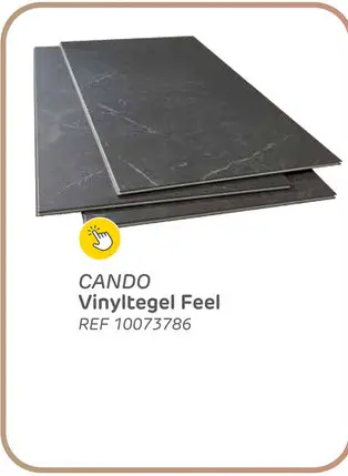 Aanbieding: Cando vinylvloer feel tegel xl donker marmer 6mm 1,64m²