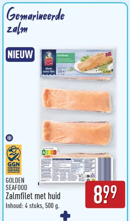Aanbieding: Gemarineerde zalm Zalmfilet met huid