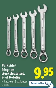 Aanbieding: Ring- en steeksleutelset, 5- of 6-delig