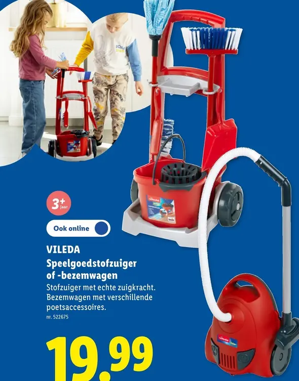 Promotie: Speelgoedstofzuiger of -bezemwagen