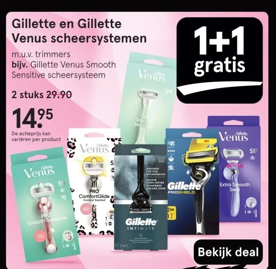 Aanbieding: Gillette en Gillette Venus scheersystemen