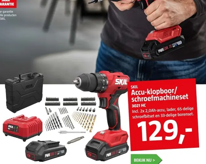 Aanbieding: Accu-klopboor/schroefmachineset