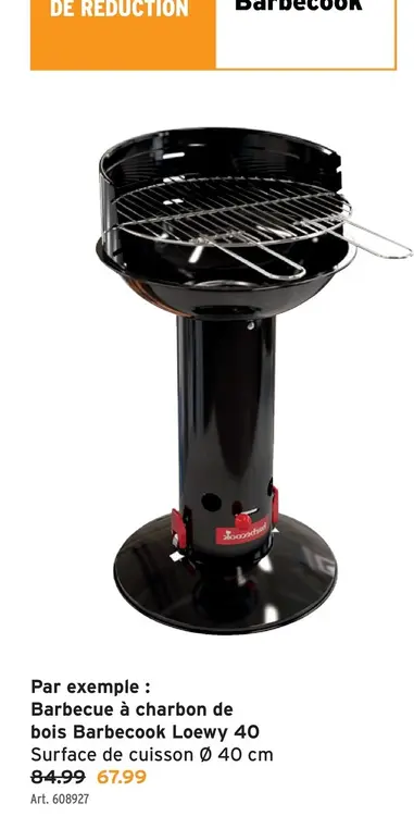 Offre: Barbecue à charbon de bois Barbecook Loewy 40