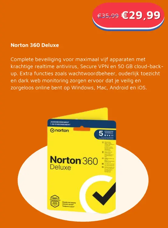 Aanbieding: Norton 360 Deluxe