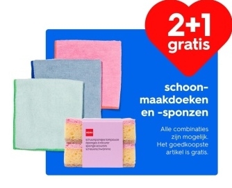 Aanbieding: schoon-maakdoeken en -sponzen