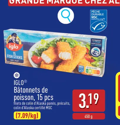 Offre: Bâtonnets de poisson