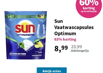Aanbieding: Sun Vaatwascapsules Optimum