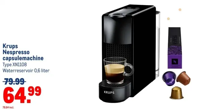 Aanbieding: Nespresso capsulemachine
