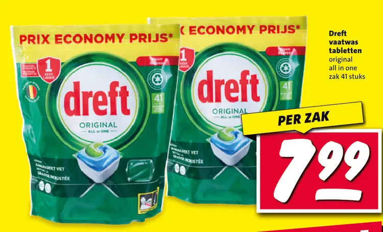Aanbieding: Dreft vaatwas tabletten original all in one