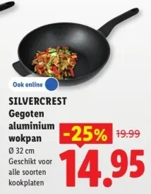 Aanbieding: Gegoten aluminium wokpan