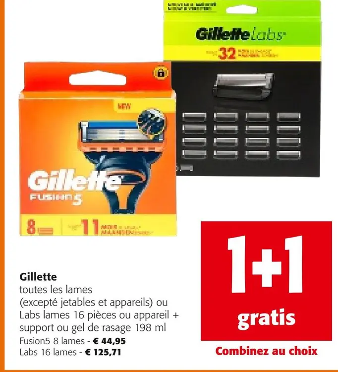 Offre: Gillette toutes les lames