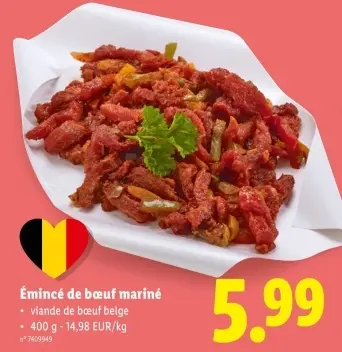 Offre: Émincé de bœuf mariné