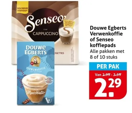 Aanbieding: Verwenkoffie of Senseo koffiepads