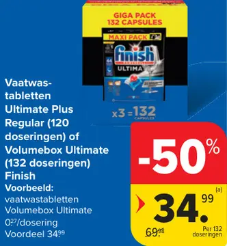 Aanbieding: Vaatwas-tabletten Ultimate Plus Regular of Volumebox Ultimate