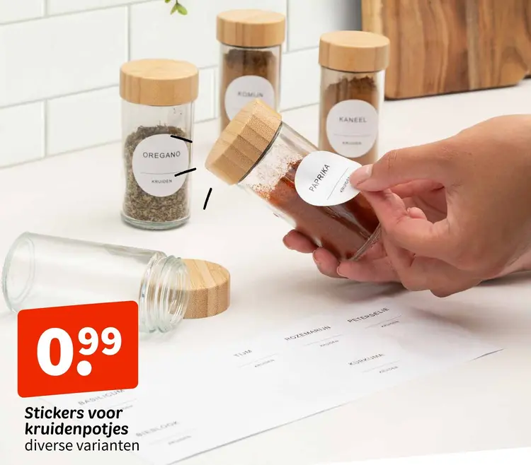 Promotie: Stickers voor kruidenpotjes