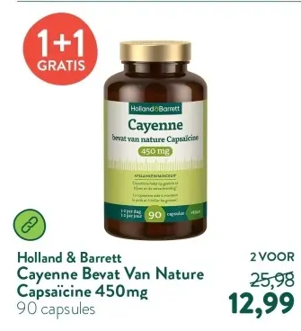 Aanbieding: Cayenne Bevat Van Nature Capsaïcine 450mg