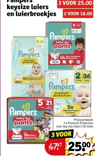Promotie: Pampers keysize luiers en luierbroekjes