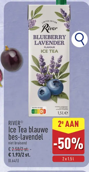 Promotie: Ice Tea blauwe bes-lavendel