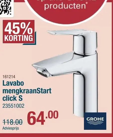Aanbieding: Lavabo mengkraanStart click S
