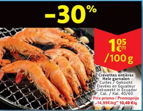 Offre: Crevettes entières Hele garnalen Cuites Gekoo