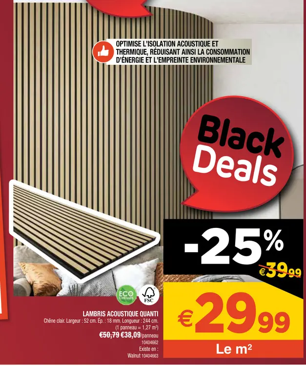 Aanbieding: Lambris acoustique quanti