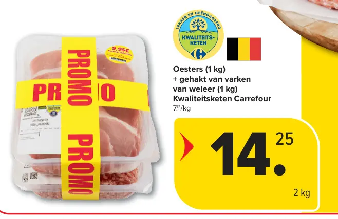 Promotie: Oesters + gehakt van varken van weleer