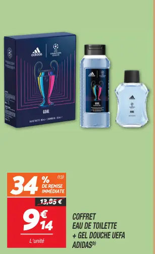 Offre: Coffret eau de toilette + gel douche uefa