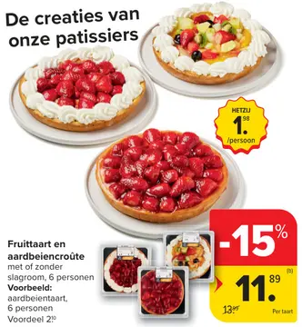 Aanbieding: Fruittaart en aardbeiencroûte
