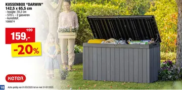 Aanbieding: Keter Darwin kussenbox 142,5x65,5x78,2 cm grijs