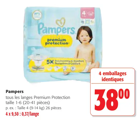 Offre: Pampers Premium Protection