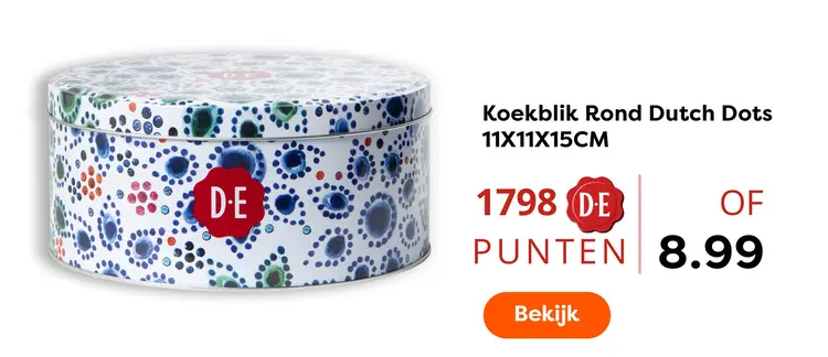 Aanbieding: Koekblik Rond Dutch Dots