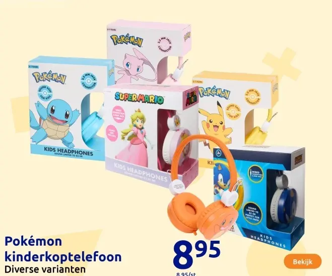 Aanbieding: Pokémon kinderkoptelefoon