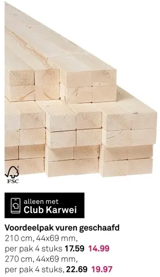 Aanbieding: Voordeelpak vuren geschaafd