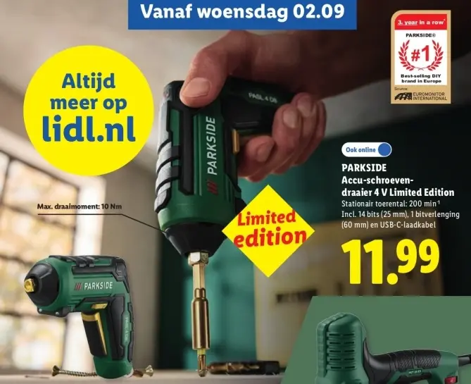 Aanbieding: Accu-schroevendraaier 4 V Limited Edition