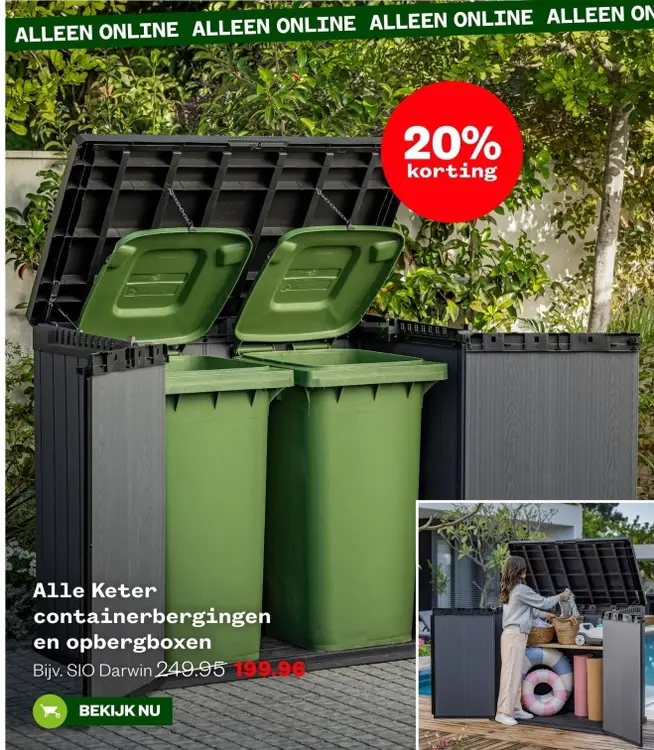 Aanbieding: Keter containerbergingen en opbergboxen